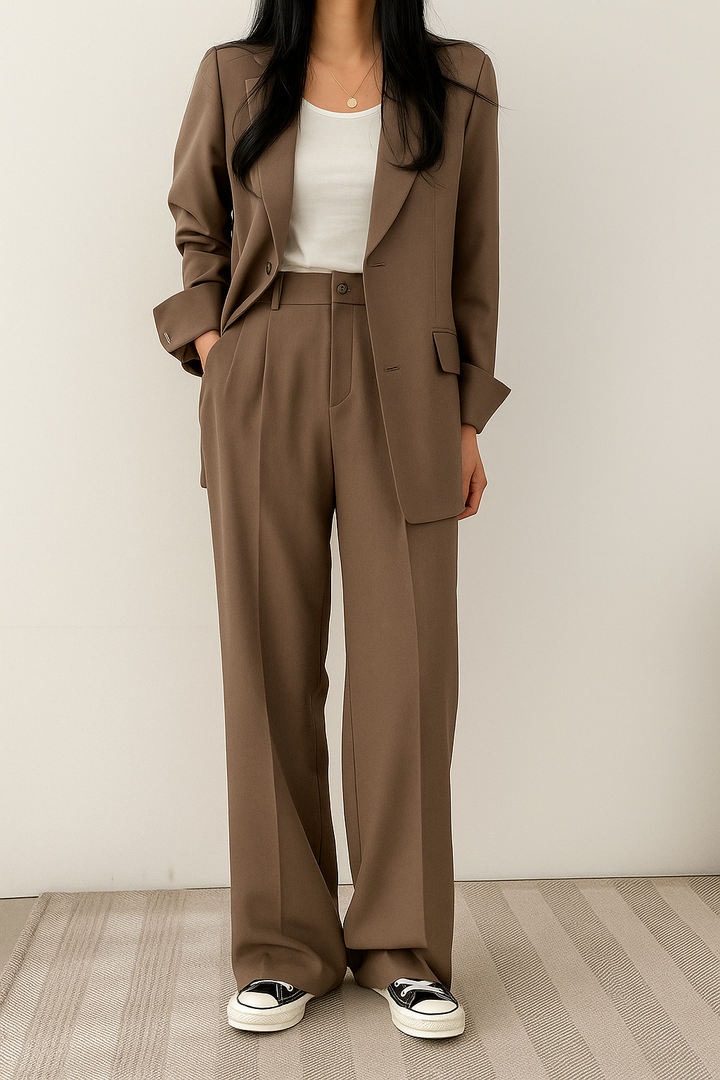 Costume femme | Blazer cintré et pantalon élégant pour un look moderne et chic