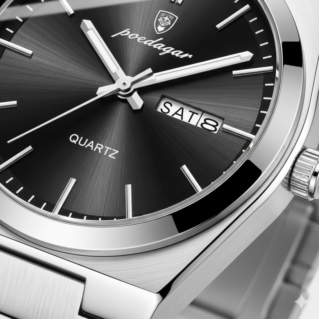 Montre pour Homme Ultra Fine en Acier Inoxydable – Lumineuse et Étanche 41 mm