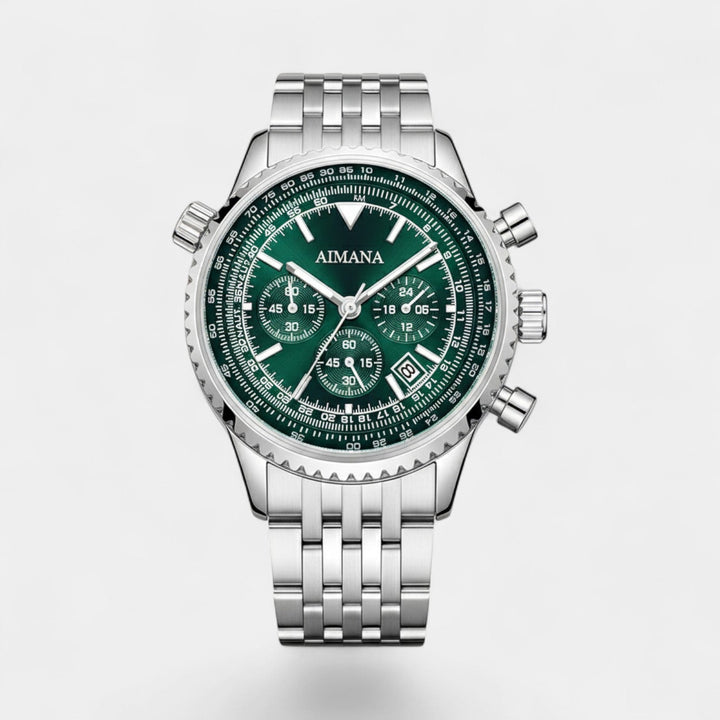 Montre Chronographe Homme en Acier Inoxydable – Mouvement Quartz Six Aiguilles