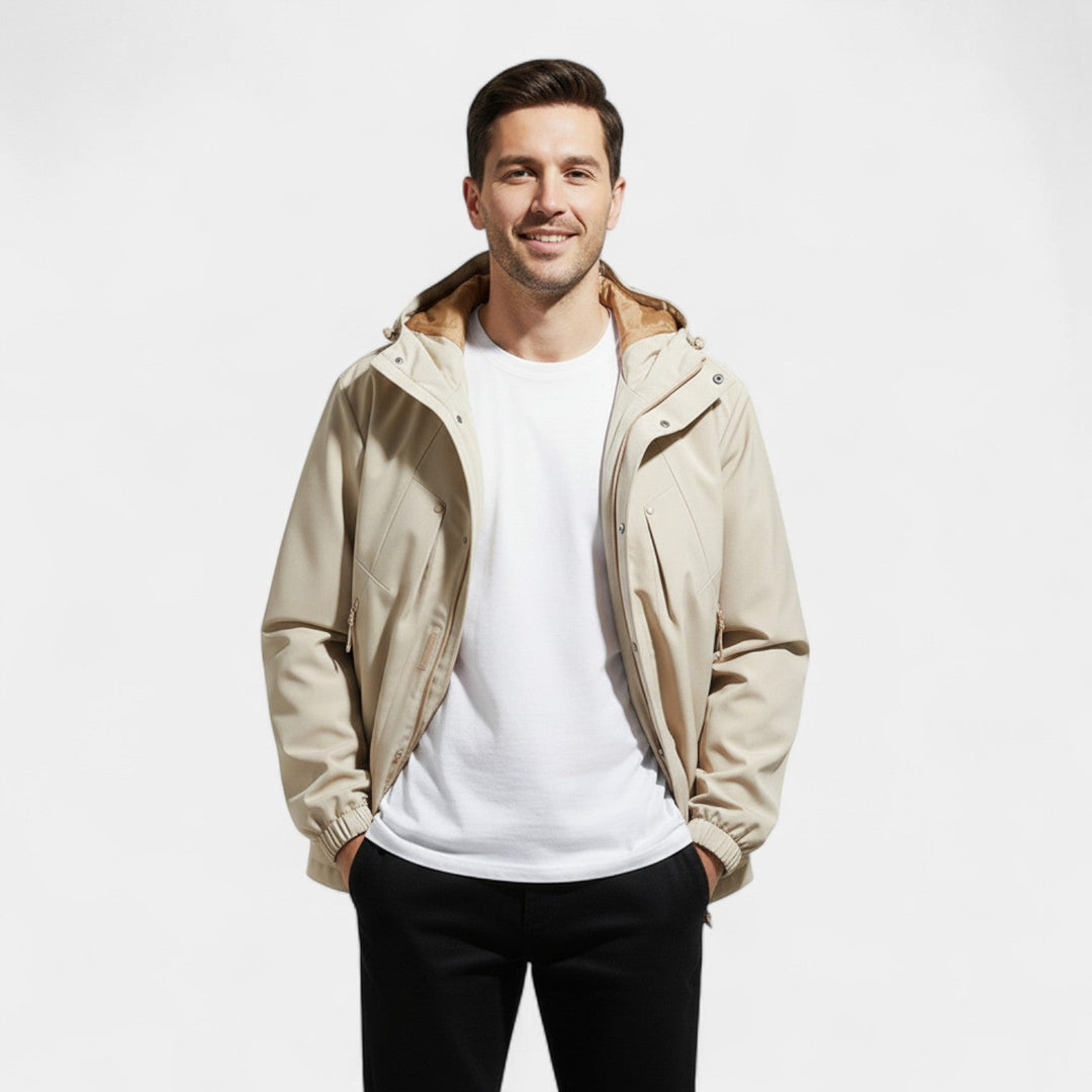 Veste homme à capuche décontractée en mélange technique – moderne, légère, silhouette raffinée