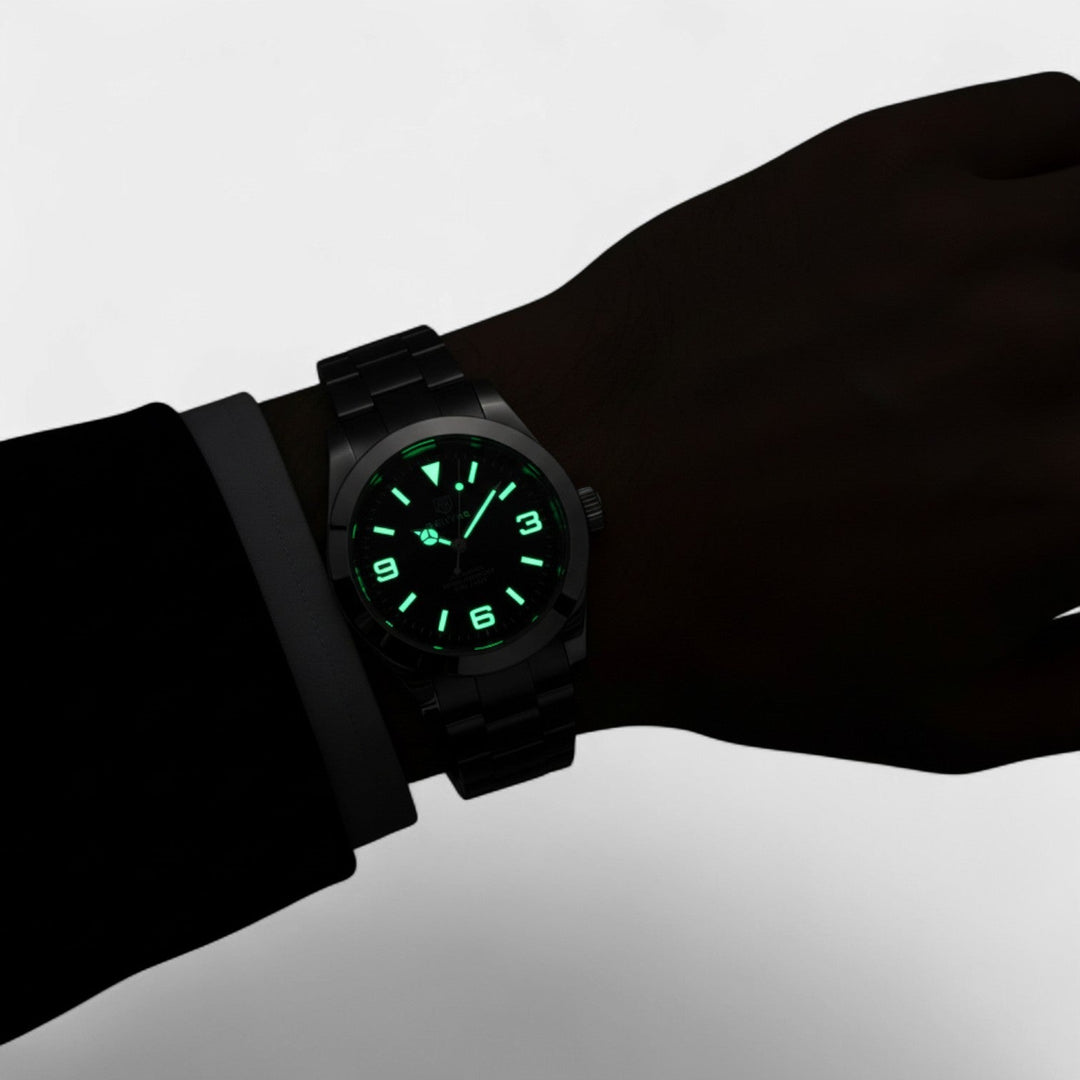 Montre Homme en Acier Inoxydable Analogique – Aiguilles Lumineuses