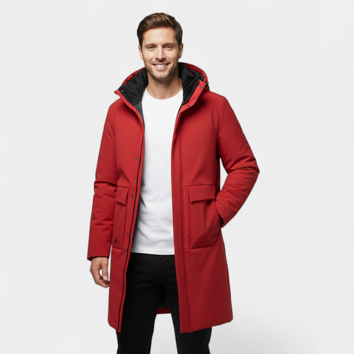 Claire Mode | Veste Homme à Capuche – Manteau Long Matelassé en Coton