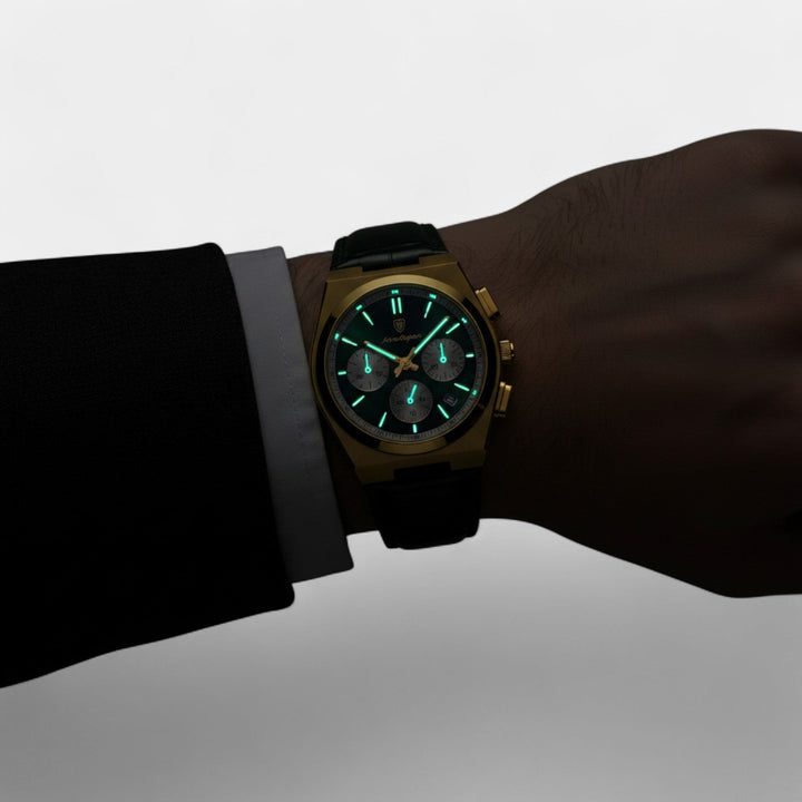 Montre Homme à Bracelet en Cuir Quartz – Chronographe Multifonction