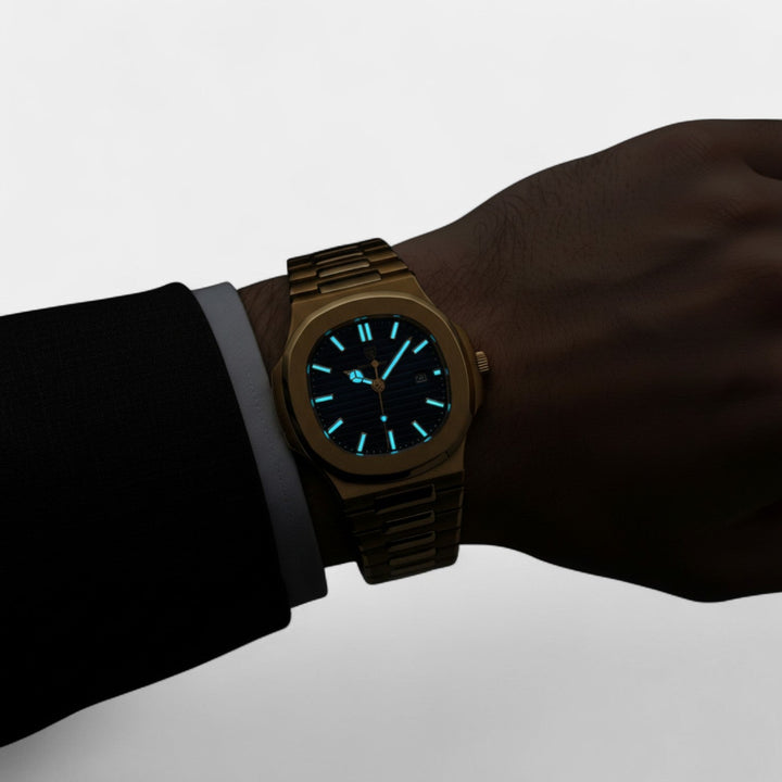 Claire Mode | Montre de Luxe pour Homme Or Rose – Quartz Lumineuse et Étanche 42 mm