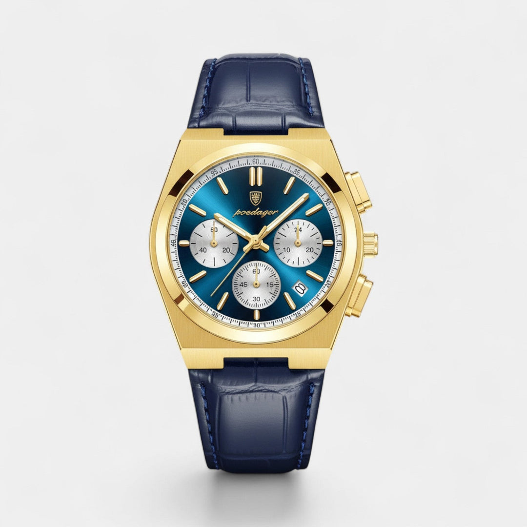 Montre pour Homme en Cuir – Quartz 41 mm Multi-Fonction