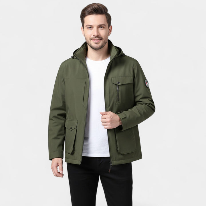 Veste Coupe-Vent Shell Homme en Matière Technique – Multi-Poches Urbain