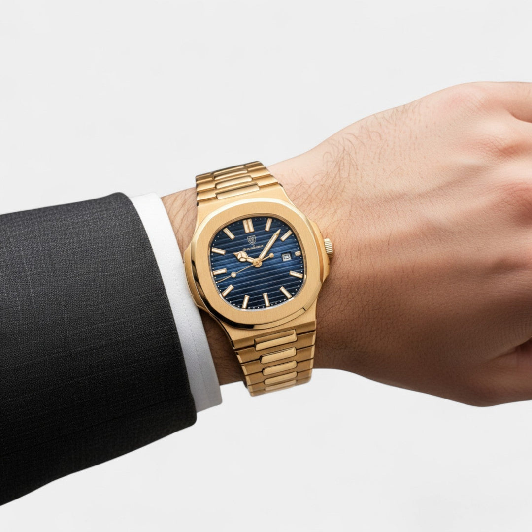 Claire Mode | Montre de Luxe pour Homme Or Rose – Quartz Lumineuse et Étanche 42 mm