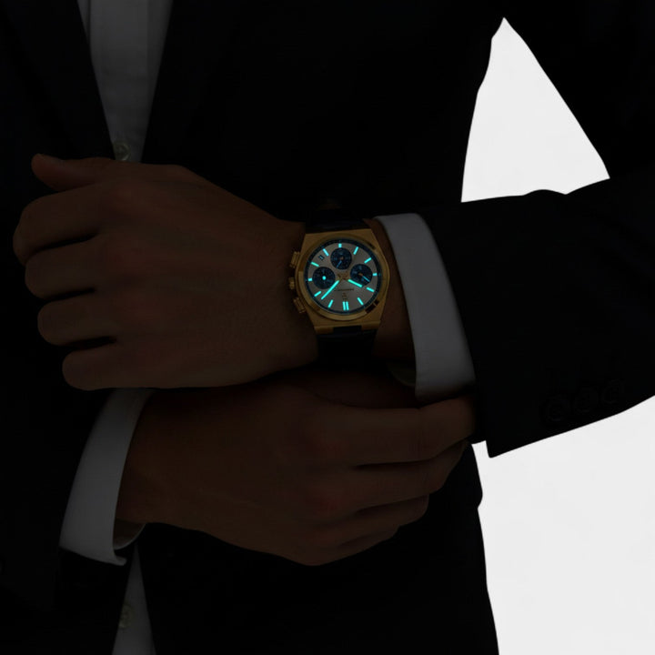 Montre pour Homme en Cuir – Quartz 41 mm Multi-Fonction
