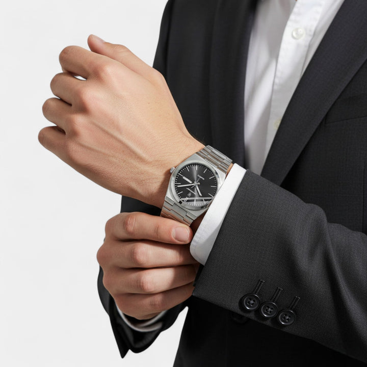 Montre pour Homme Ultra Fine en Acier Inoxydable – Lumineuse et Étanche 41 mm