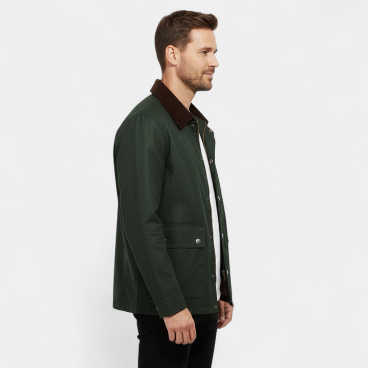 Veste homme en coton coupe-vent multi-poches – coupe ample, raffinée, utilité quotidienne