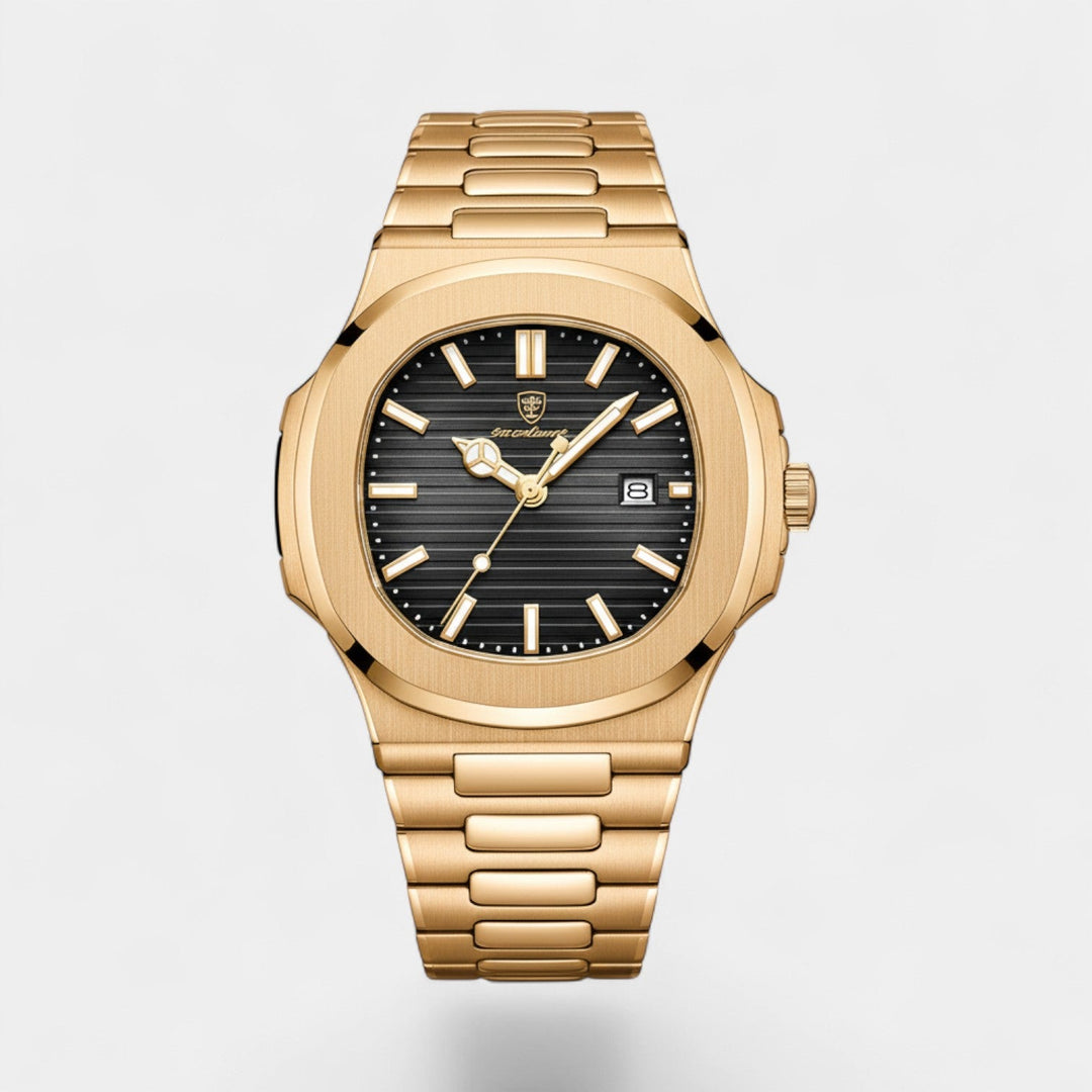 Claire Mode | Montre de Luxe pour Homme Or Rose – Quartz Lumineuse et Étanche 42 mm