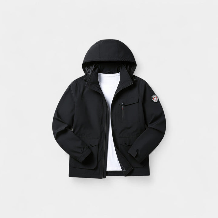 Veste Coupe-Vent Shell Homme en Matière Technique – Multi-Poches Urbain