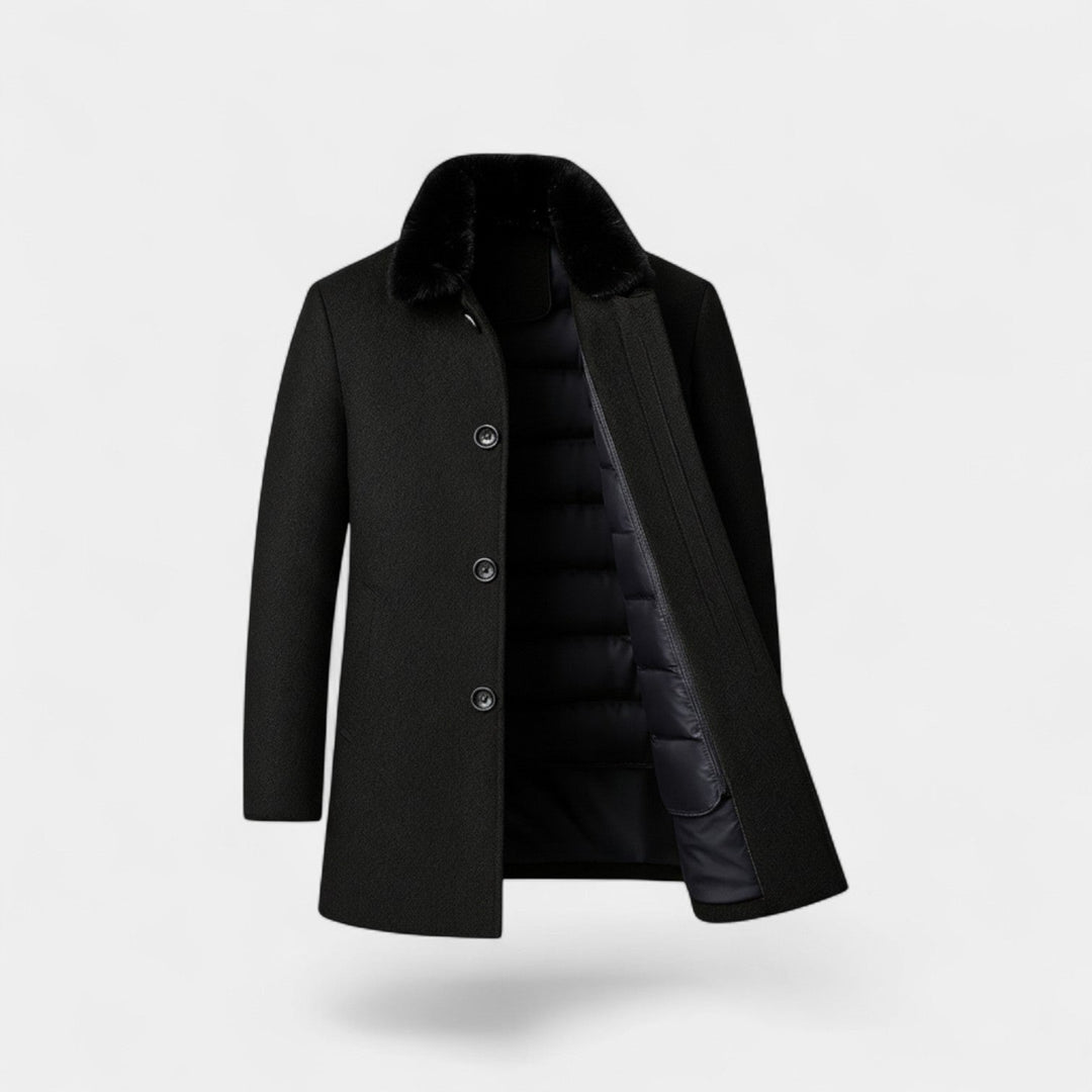 Manteau trench homme laine doublure amovible – élégance hivernale taillée
