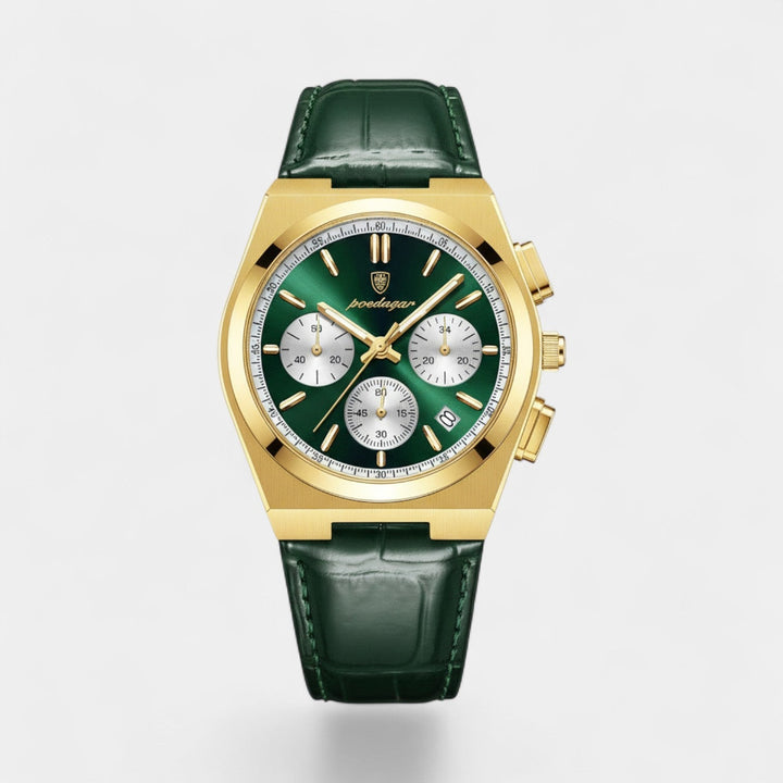 Montre Homme à Bracelet en Cuir Quartz – Chronographe Multifonction