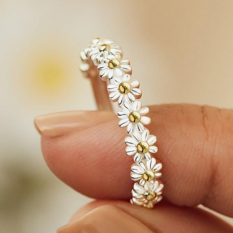 Bague Marguerite – Argent &amp; Douceur Peinte