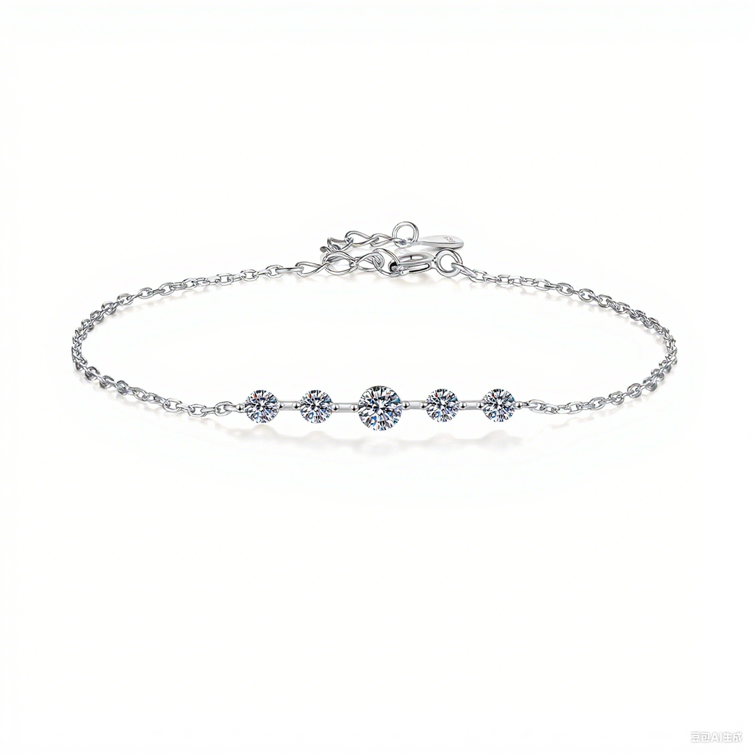 Bracelet Moissanite Doré Ajustable