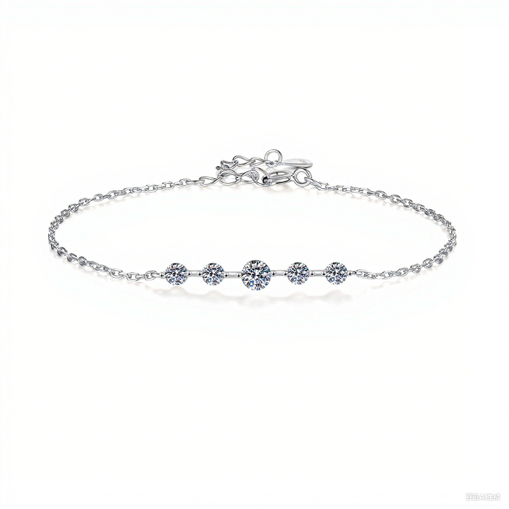Bracelet Moissanite Doré Ajustable