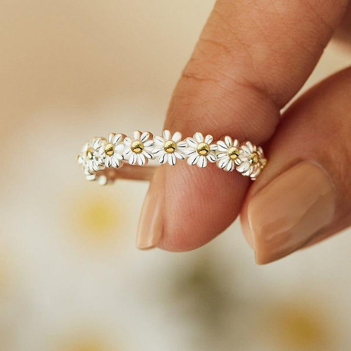 Bague Marguerite – Argent &amp; Douceur Peinte