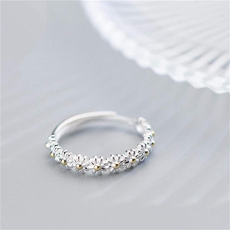 Bague Marguerite – Argent &amp; Douceur Peinte