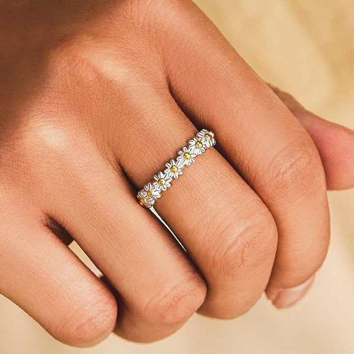 Bague Marguerite – Argent &amp; Douceur Peinte