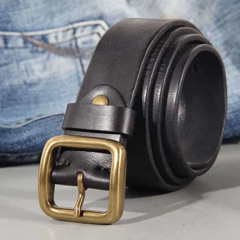 Ceinture en cuir de vachette – Accessoire classique, durable et décontracté