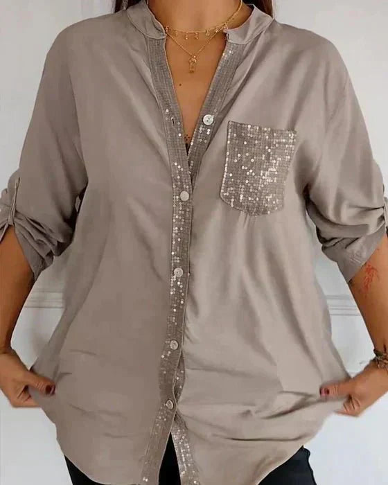 Chemisier Femme Blanche En Coton À Coupe Élancée Et Manches Longues