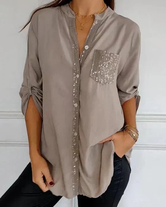 Chemisier Femme Blanche En Coton À Coupe Élancée Et Manches Longues