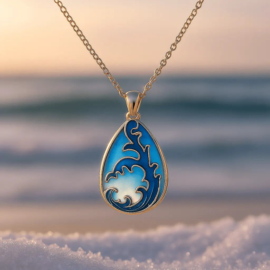 Collier avec Pendentif Goutte en Argent
