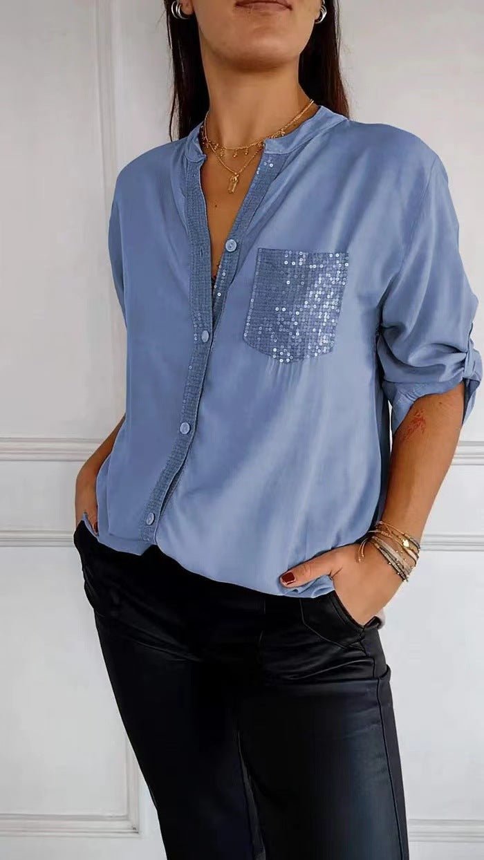Chemisier Femme Blanche En Coton À Coupe Élancée Et Manches Longues
