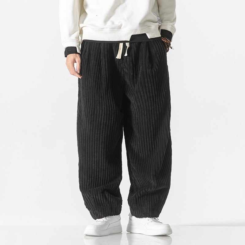 Pantalon Homme en Velours Côtelé Confortable – Taille Élastique avec Poches