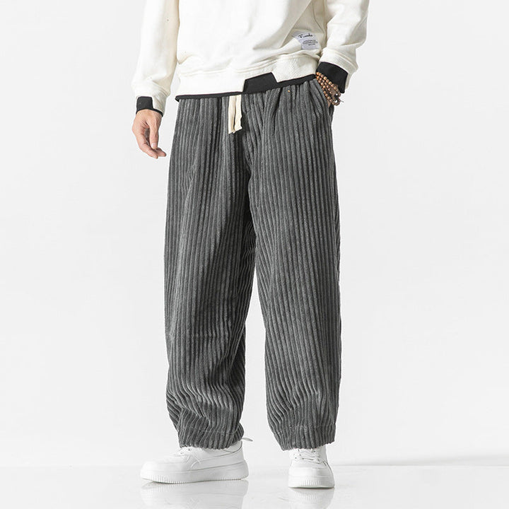 Pantalon Homme en Velours Côtelé Confortable – Taille Élastique avec Poches