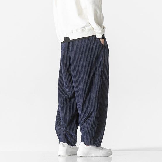 Pantalon Homme en Velours Côtelé Confortable – Taille Élastique avec Poches