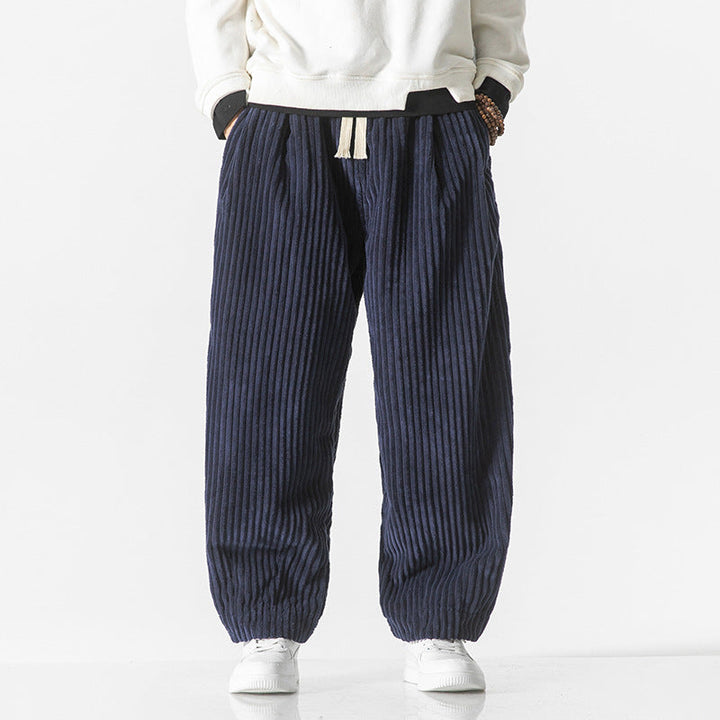 Pantalon Homme en Velours Côtelé Confortable – Taille Élastique avec Poches