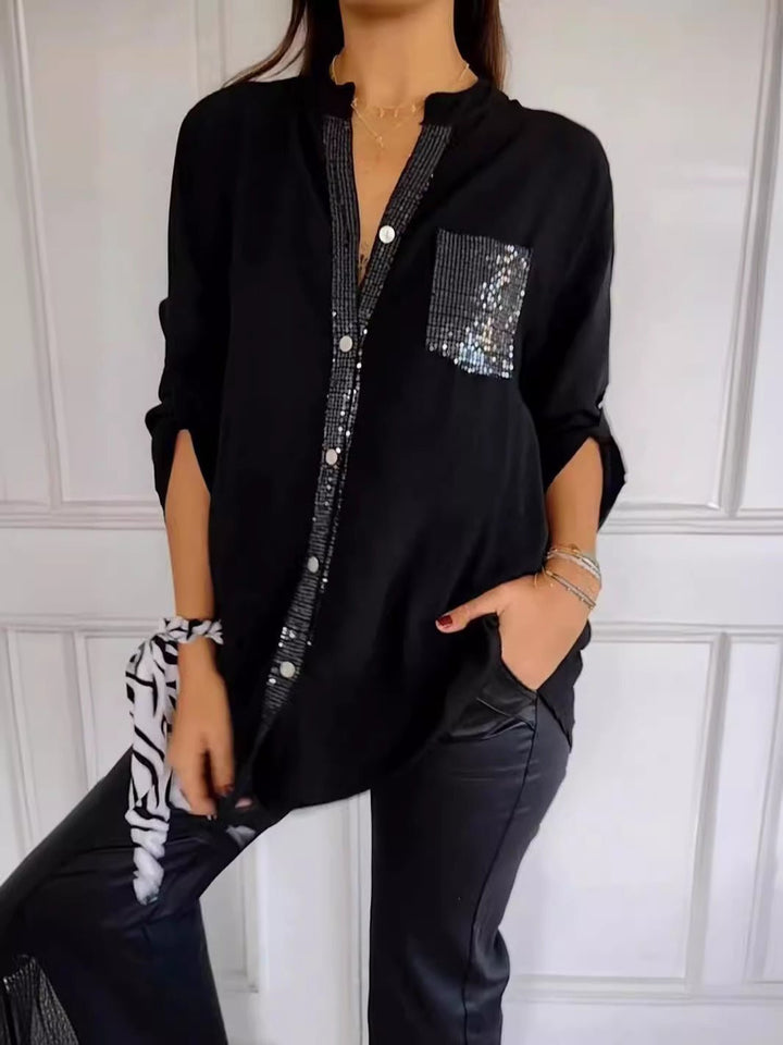 Chemisier Femme Blanche En Coton À Coupe Élancée Et Manches Longues