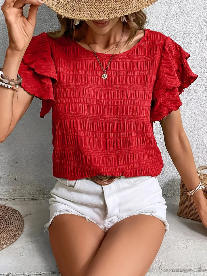 Blouse légère femme à volants – Haut respirant et élégant