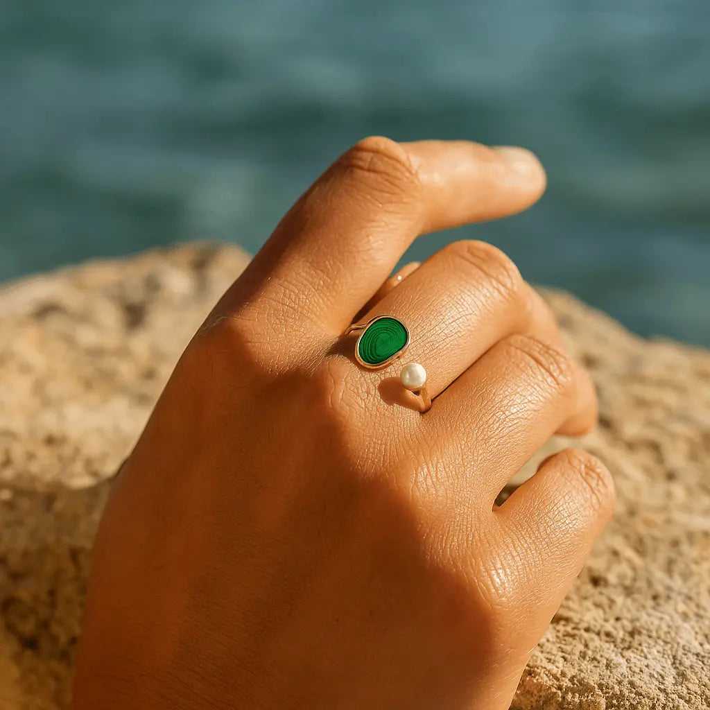 Bague Ouverte avec Perle