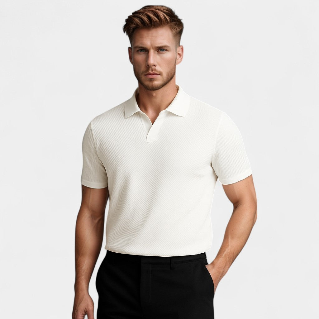 Cotton Polo Sans Boutons - Élégance Riviera