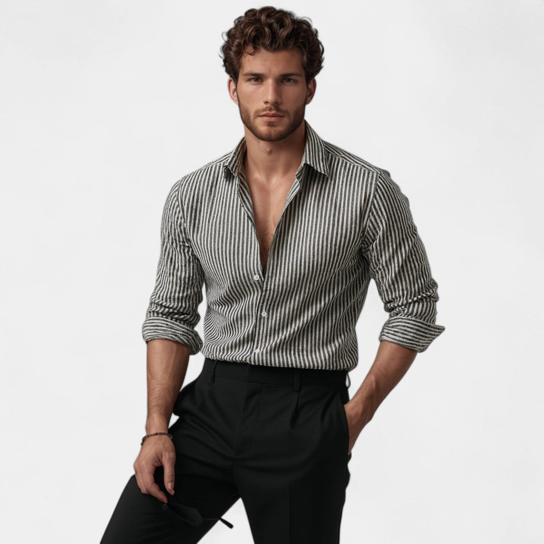 Cotton Chemise Rayée - Riviera Fit