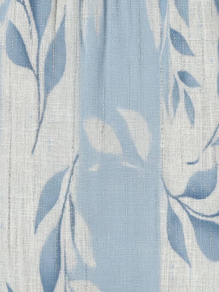 Robe midi femme sans manches à motif feuillage bleu – Ligne légère élégante