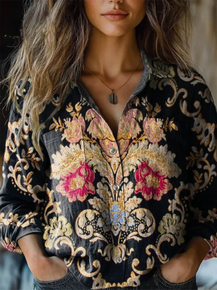 Léonie — Blouse Vintage à Imprimé Floral