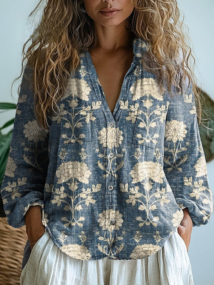 Adèle — Blouse Vintage à Imprimé Floral