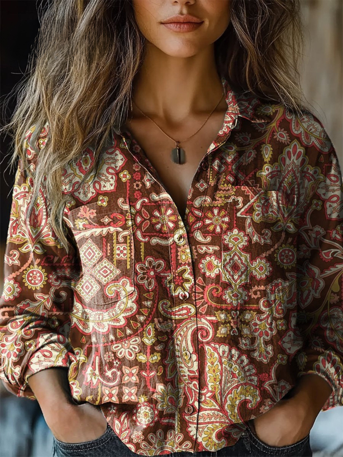 Béatrice — Blouse Bohème à Manches Longues