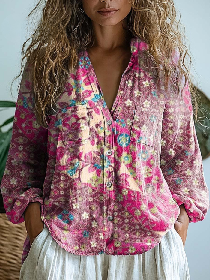 Mathilde — Blouse Fleurie Rétro