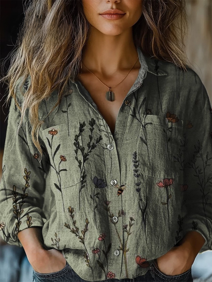 Aurélie — Blouse Vintage à Imprimé Floral