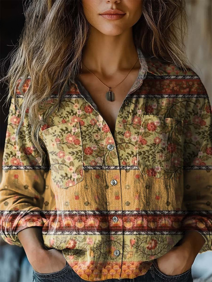 Solène — Blouse Fleurie Patchwork
