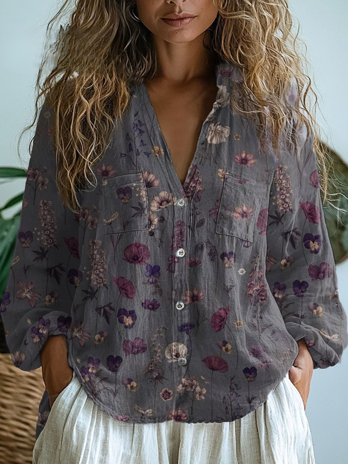 Céleste — Blouse Vintage à Motif Floral