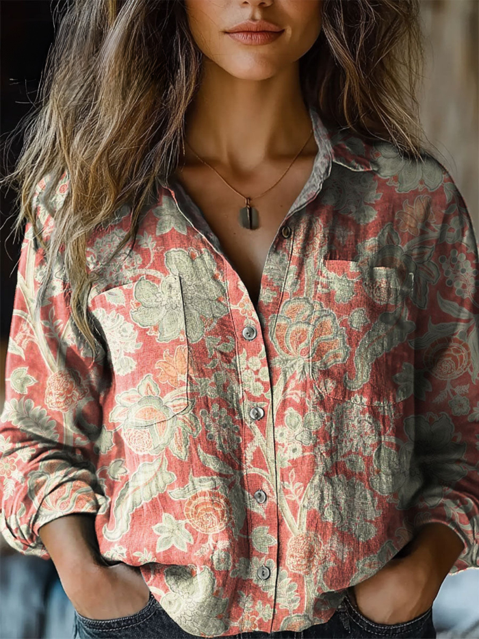 Hélène — Blouse Vintage à Imprimé Floral