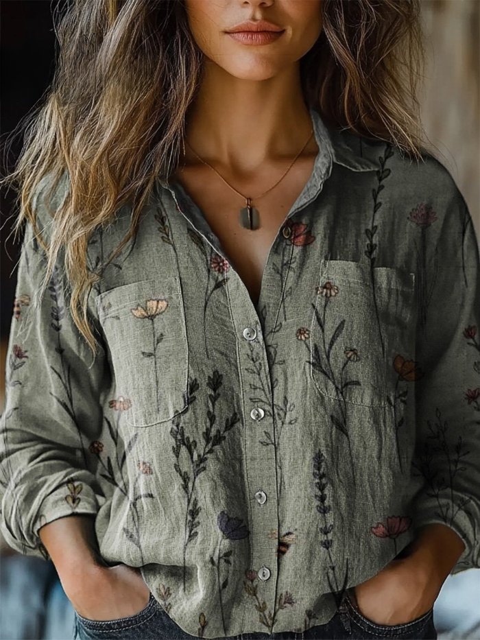 Ninon — Blouse Vintage à Motif Floral