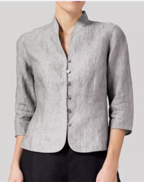 Blouse Vintage en Coton-Lin pour Femme – Haut Décontracté à Manches Longues