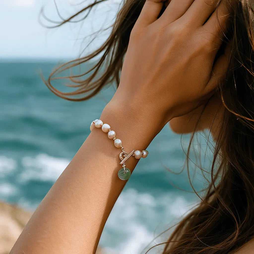 Bracelet en Perles et Aventurine Verte